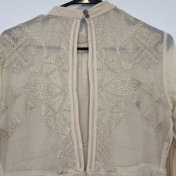 NWT Free People Cleo Mini Dress Tea cream SZ 6 - Picture 5 of 11